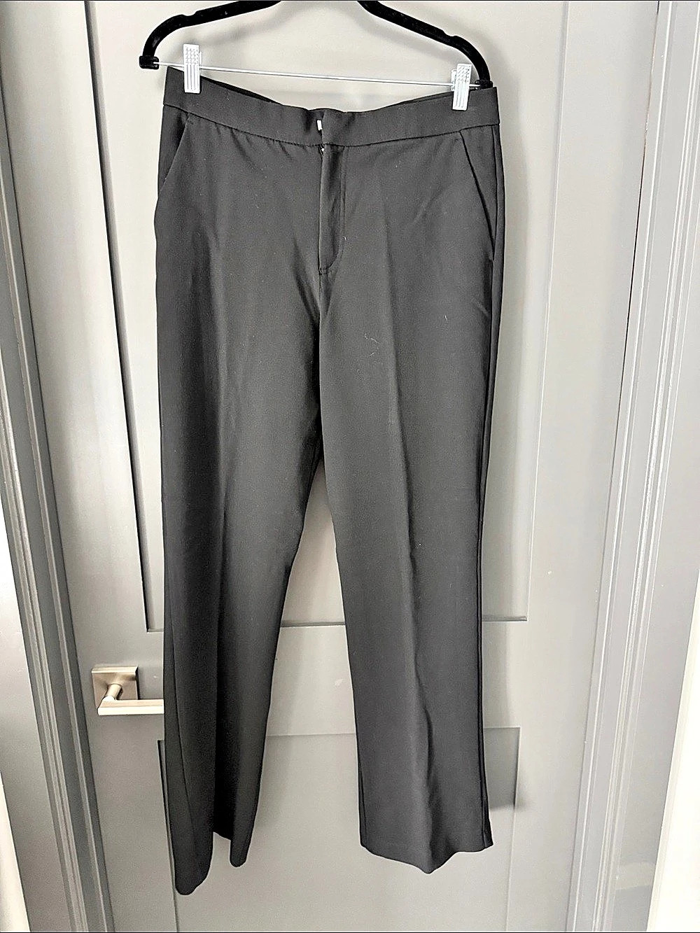 Zara Split Hem Trousers Gray Large (40)